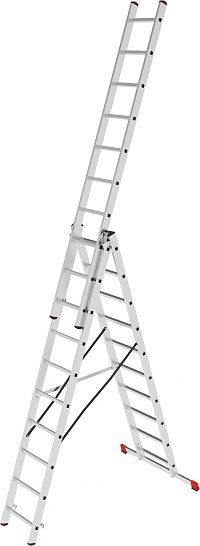 Лестница алюминиевая многофункциональная трехсекционная NV2230.8