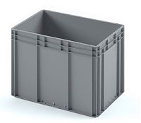 Пластиковый ящик 600х400х420 (ЕС-6442) с усиленным дном, закрытые ручки (12.313.92)