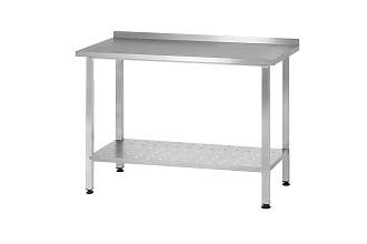 Стол производственный СПРп - 1500x600x860 Profi Inox, борт (полка перфорация)