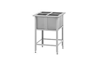 Ванна моечная для обработки яиц ВМСн - 700x700x860 Norma Inox, 4 м/о 275x285x350 (ножка угловая)