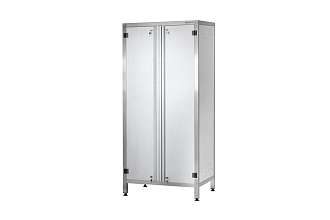Шкаф кухонный ШЗКп - 1200x500x1800 Profi Inox, двери распашные, полки сплошн. 2 шт., без к-та замков