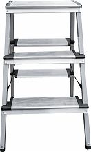 Стремянка двухсторонняя стальная с алюминиевыми ступенями 130 мм и площадкой 350х260 мм NV1147.3