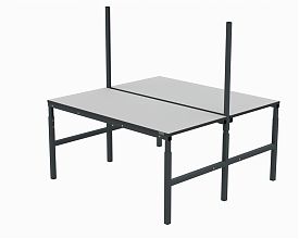 Стол рабочий 2х(1200х700 мм) 41.О (RAL7035)