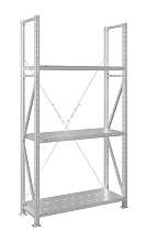 Стеллаж MS U 250x120x100/3 (Нагрузка на полку 300, перфорированная)