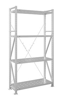 Стеллаж MS U 200x70x80/4 (Нагрузка на полку 200, перфорированная)