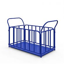 Тележка платформенная с трубчатыми бортами ТБ 6 (г/п 700 кг, 1200x800 мм, колеса литая протекторная резина 200 мм)